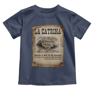 Day Of The Dead Toddler T Shirt La Calavera Garbancera TS14 Navy Print Your Wear