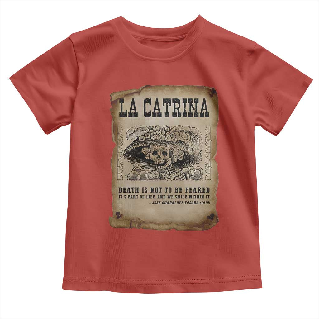 Day Of The Dead Toddler T Shirt La Calavera Garbancera TS14 Red Print Your Wear