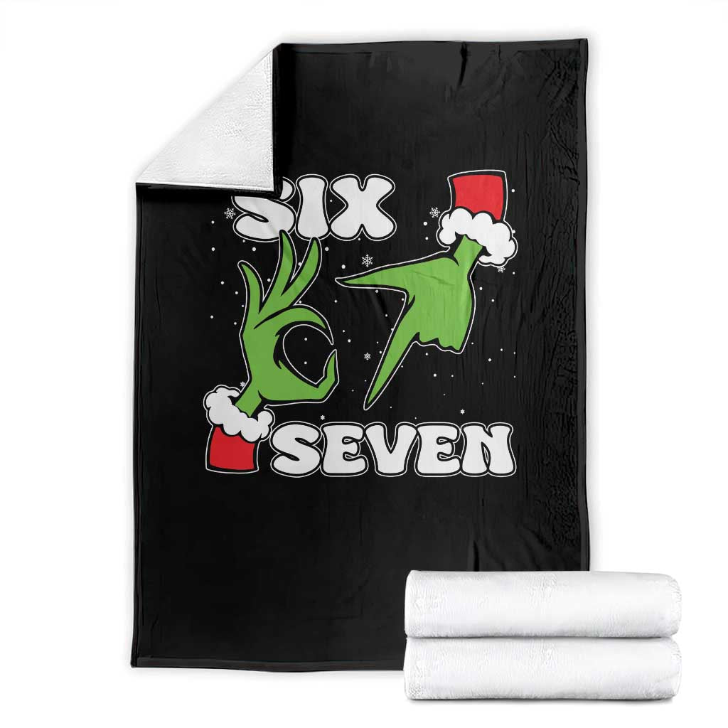 67 Six Seven Christmas Meme Throw Blanket Funny Elf Hands - Print Your Wear