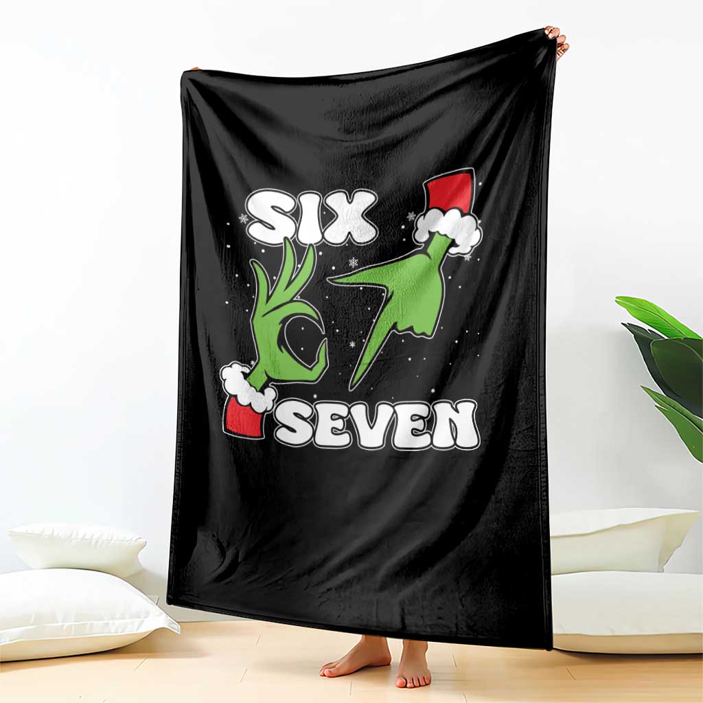 67 Six Seven Christmas Meme Throw Blanket Funny Elf Hands TS14 Print Your Wear