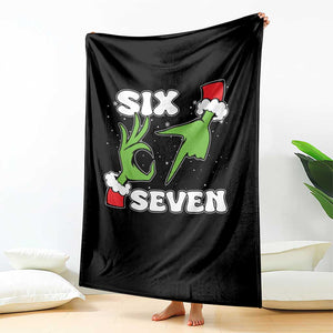 67 Six Seven Christmas Meme Throw Blanket Funny Elf Hands - Print Your Wear