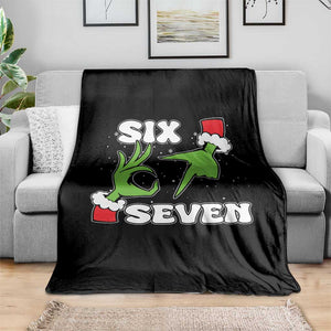 67 Six Seven Christmas Meme Throw Blanket Funny Elf Hands - Print Your Wear