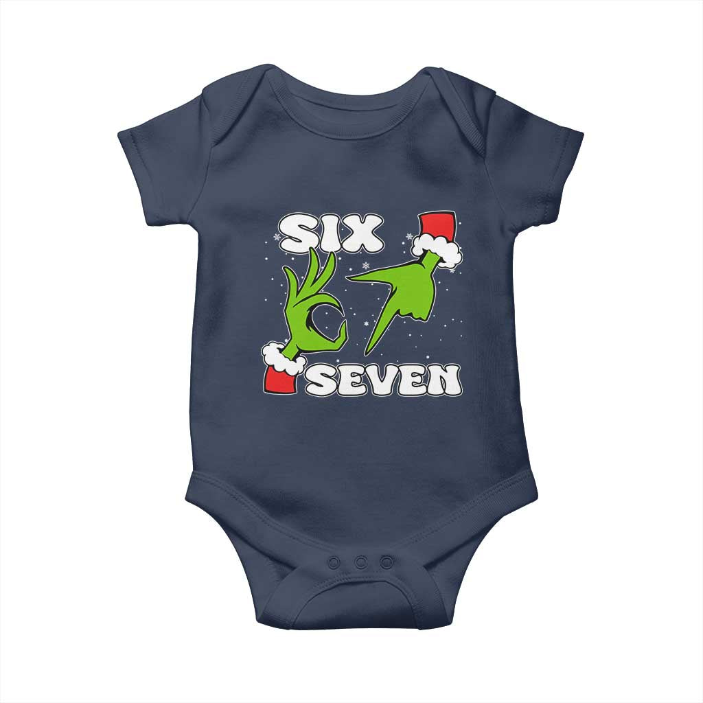 67 Six Seven Christmas Meme Baby Onesie Funny Elf Hands TS14 Navy Print Your Wear