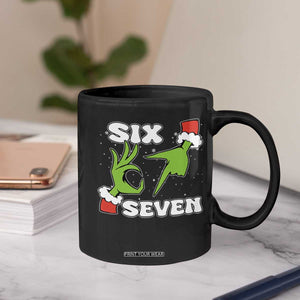 67 Six Seven Christmas Meme Coffee Mug Funny Elf Hands - Print Your Wear