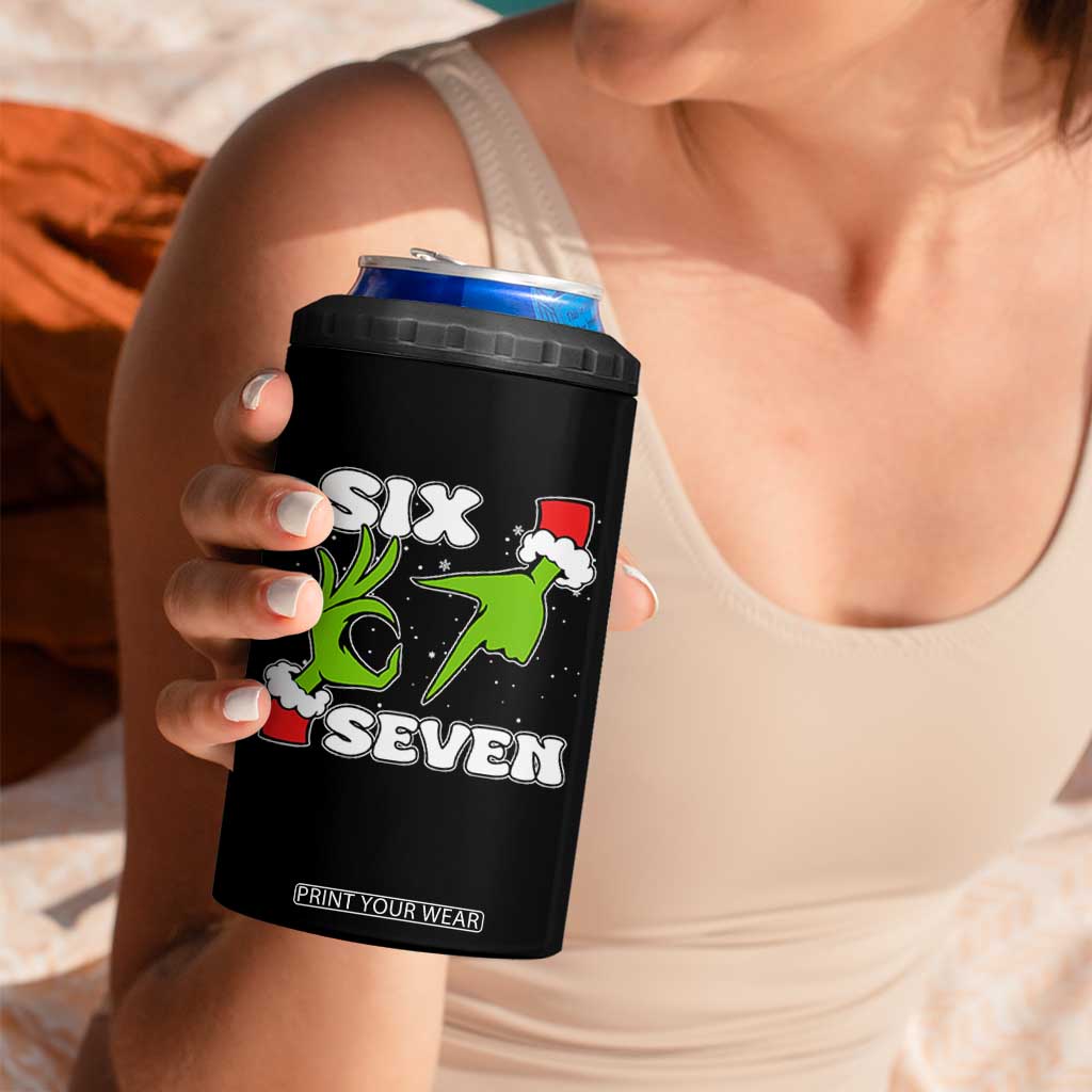 67 Six Seven Christmas Meme 4 in 1 Can Cooler Tumbler Funny Elf Hands - Print Your Wear