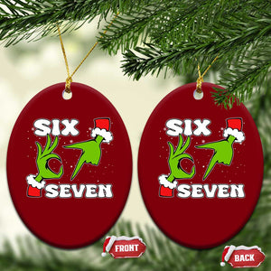 67 Six Seven Xmas Meme Ceramic Ornament Funny Elf Hands TS14 Print Your Wear