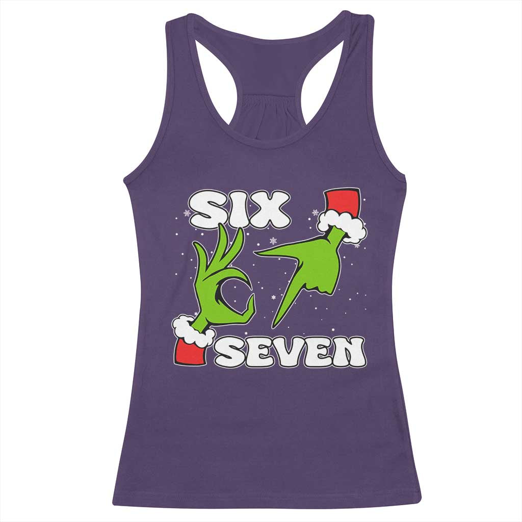 67 Six Seven Christmas Meme Racerback Tank Top Funny Elf Hands TS14 Purple Print Your Wear