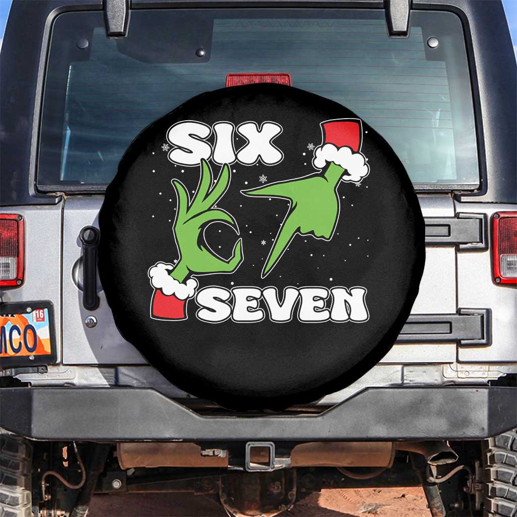 67 Six Seven Christmas Meme Spare Tire Cover Funny Elf Hands TS14 No hole Black Print Your Wear