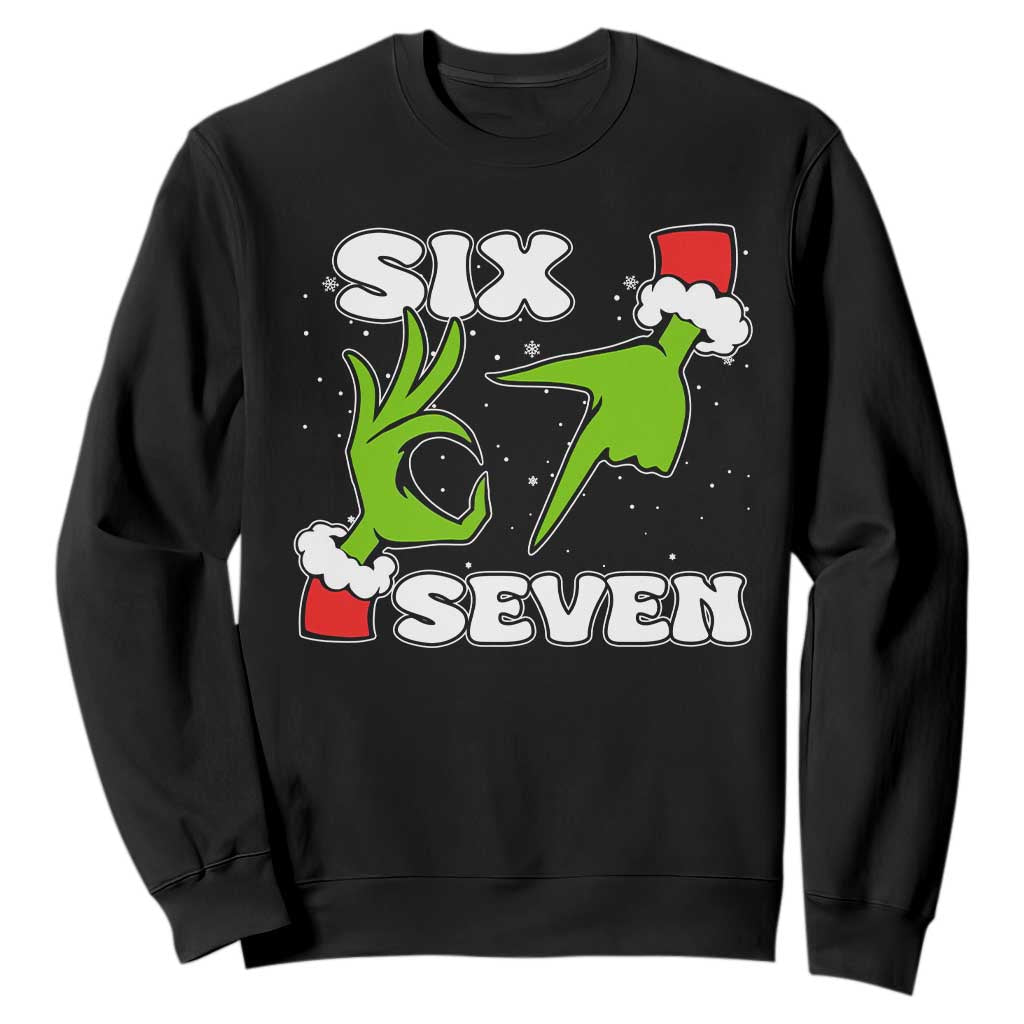 67 Six Seven Christmas Meme Sweatshirt Funny Elf Hands TS14 Black Print Your Wear