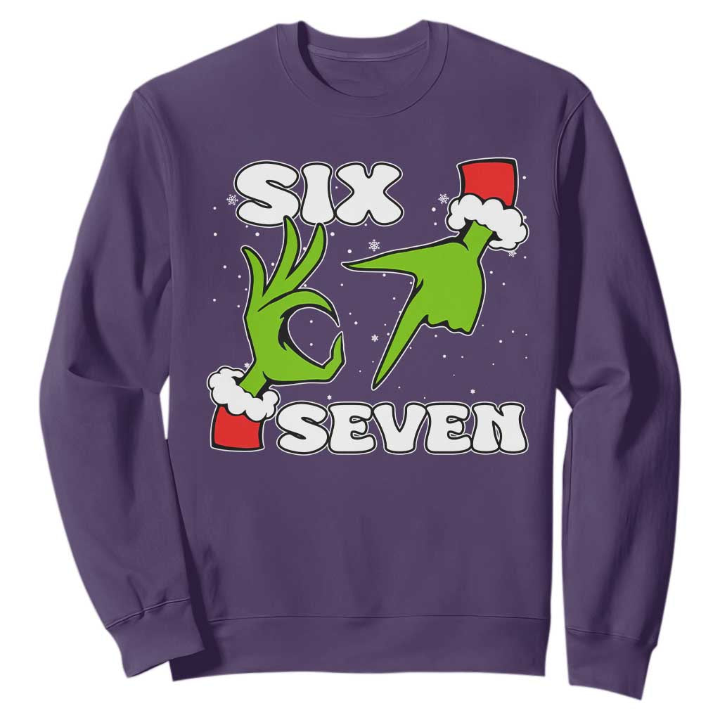 67 Six Seven Christmas Meme Sweatshirt Funny Elf Hands TS14 Purple Print Your Wear