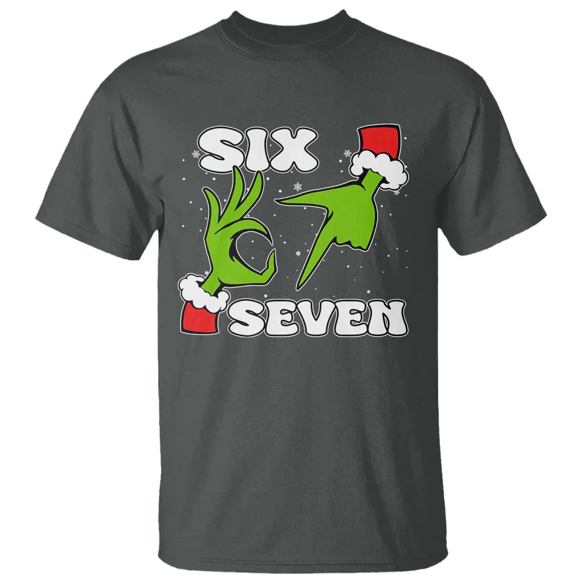 67 Six Seven Christmas Meme T Shirt Funny Elf Hands TS14 Dark Heather Print Your Wear