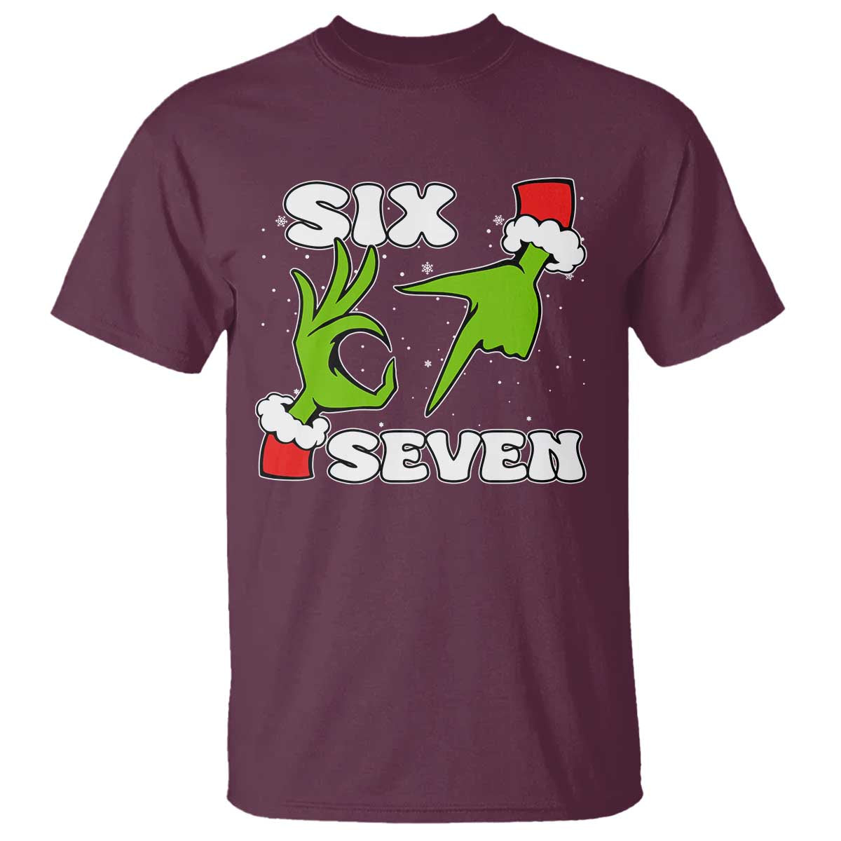 67 Six Seven Christmas Meme T Shirt Funny Elf Hands TS14 Maroon Print Your Wear