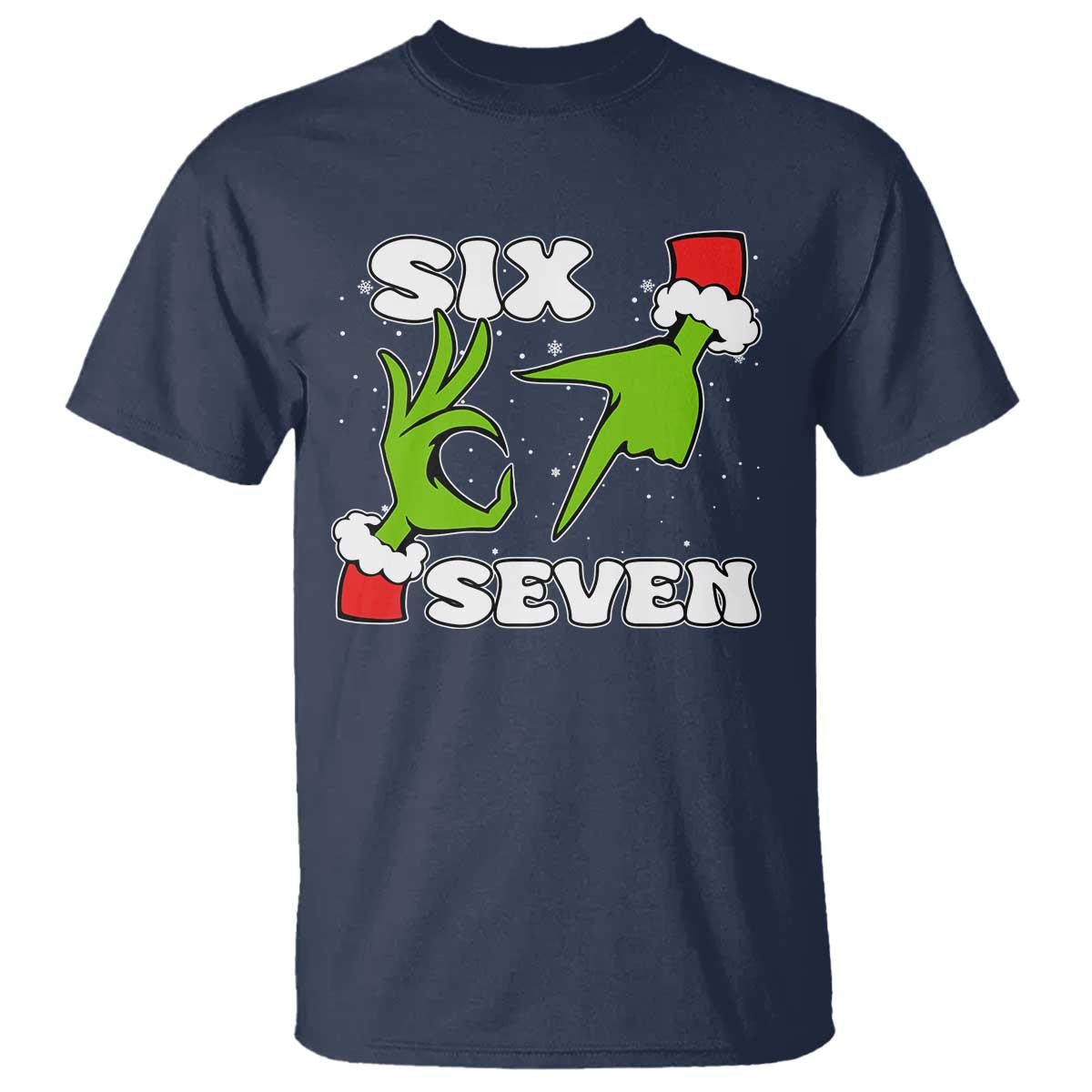 67 Six Seven Christmas Meme T Shirt Funny Elf Hands TS14 Navy Print Your Wear