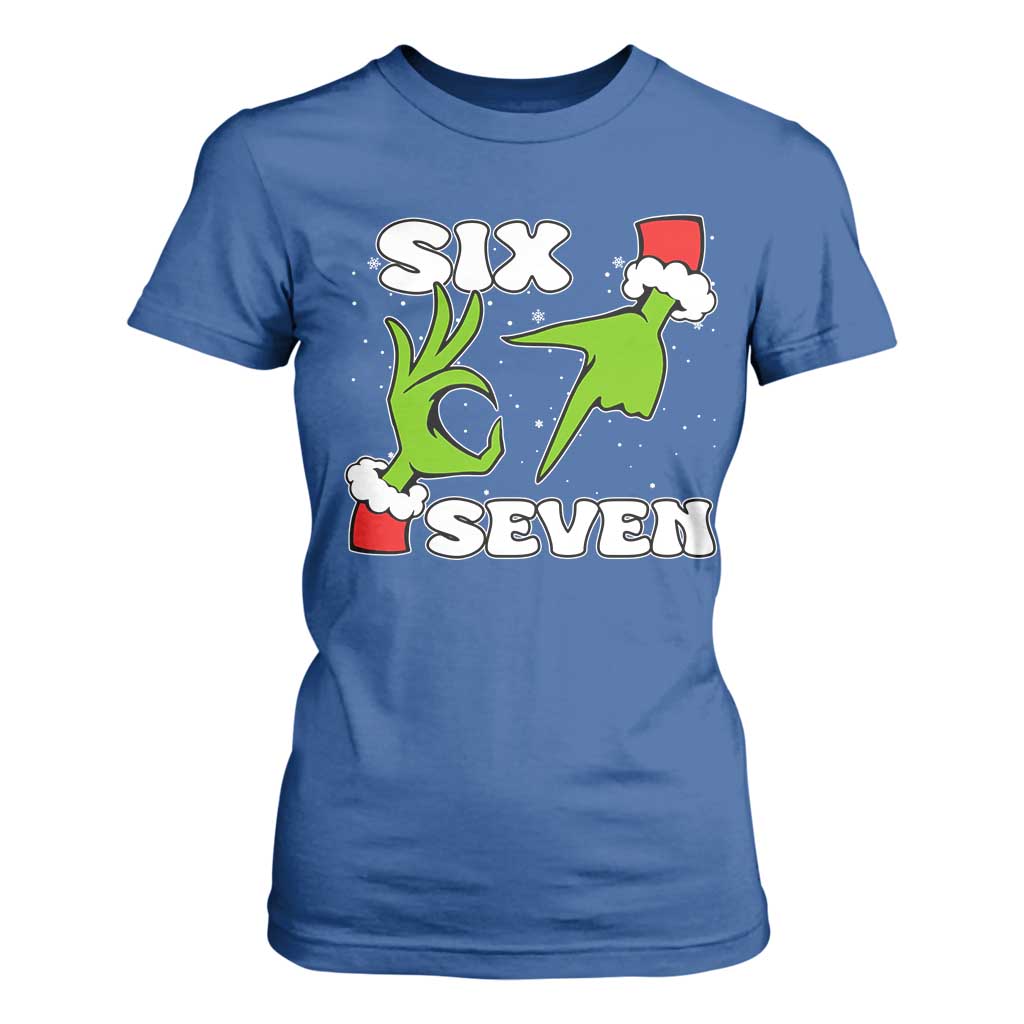 67 Six Seven Christmas Meme T Shirt For Women Funny Elf Hands TS14 Royal Blue Print Your Wear
