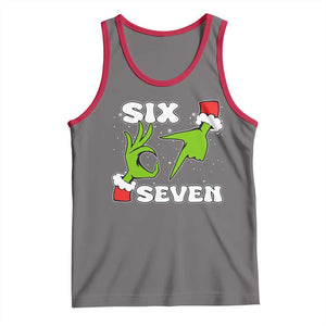 67 Six Seven Christmas Meme Tank Top Funny Elf Hands TS14 Deep Heather Red Print Your Wear