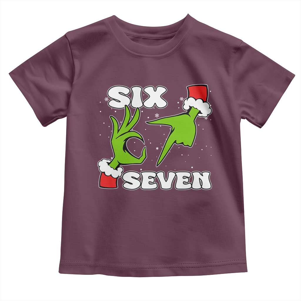67 Six Seven Christmas Meme Toddler T Shirt Funny Elf Hands TS14 Maroon Print Your Wear