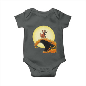 Dia De Los Muertos Baby Onesie Skeletons Dancing Mexican TS14 Dark Heather Print Your Wear