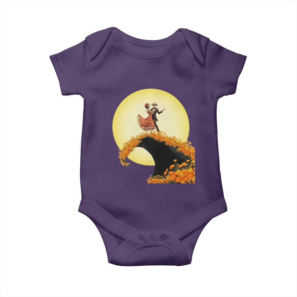 Dia De Los Muertos Baby Onesie Skeletons Dancing Mexican TS14 Purple Print Your Wear