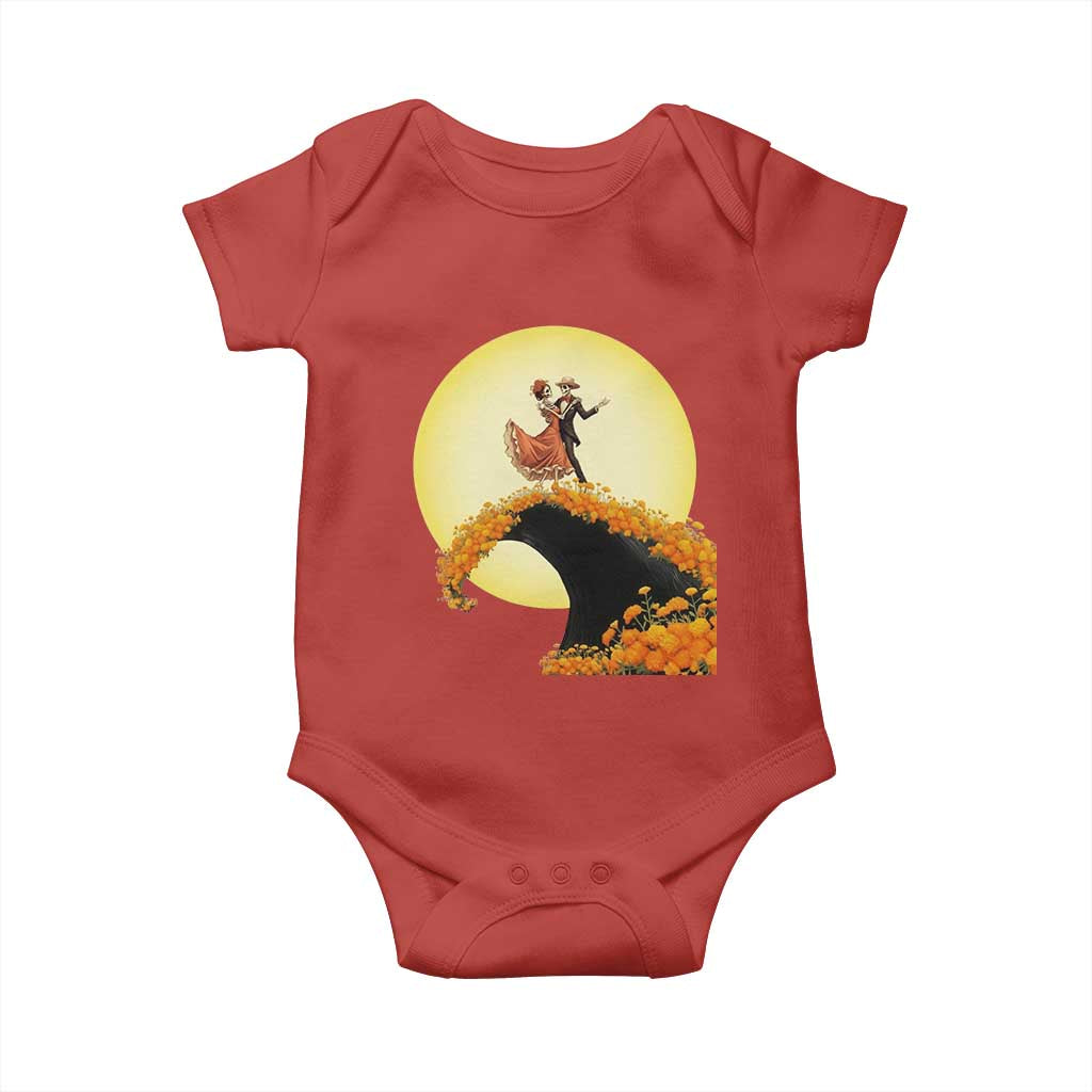Dia De Los Muertos Baby Onesie Skeletons Dancing Mexican TS14 Red Print Your Wear