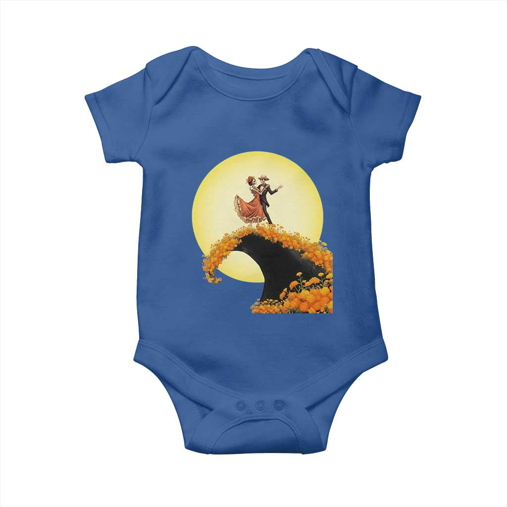 Dia De Los Muertos Baby Onesie Skeletons Dancing Mexican TS14 Royal Blue Print Your Wear