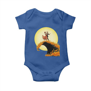 Dia De Los Muertos Baby Onesie Skeletons Dancing Mexican TS14 Royal Blue Print Your Wear