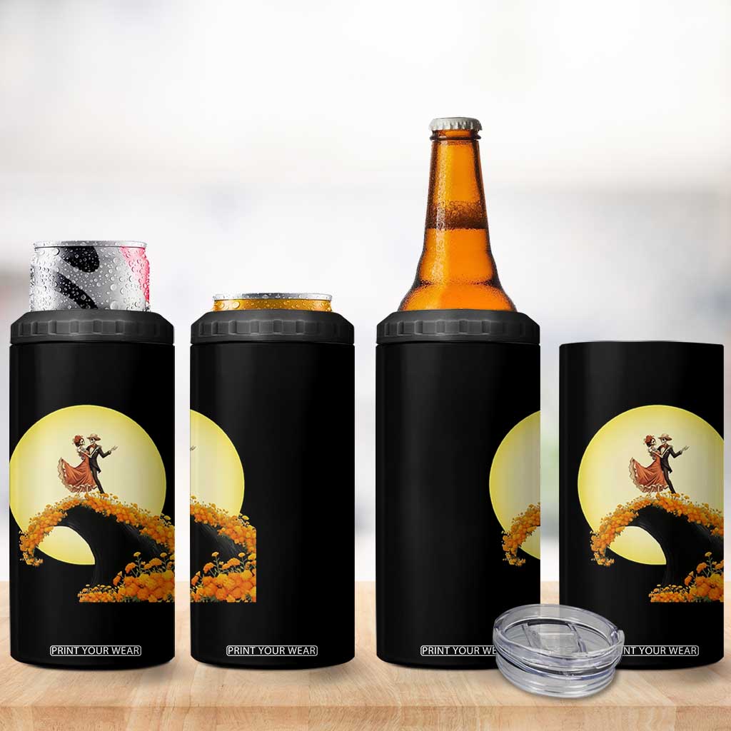 Dia De Los Muertos 4 in 1 Can Cooler Tumbler Skeletons Dancing Mexican TS14 Print Your Wear