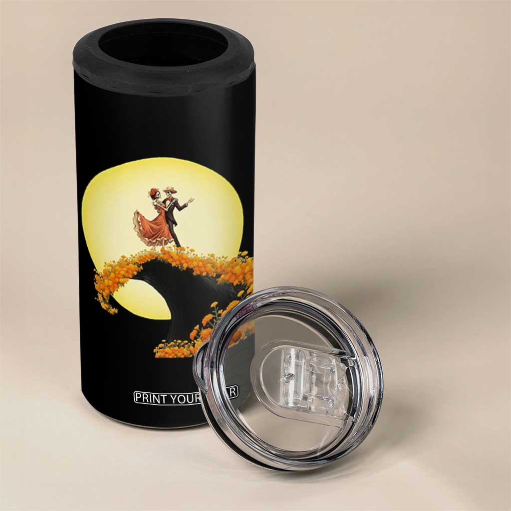 Dia De Los Muertos 4 in 1 Can Cooler Tumbler Skeletons Dancing Mexican TS14 Print Your Wear