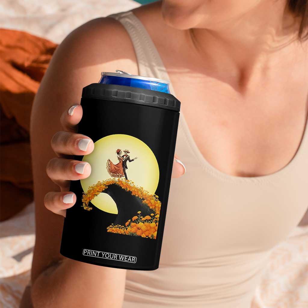 Dia De Los Muertos 4 in 1 Can Cooler Tumbler Skeletons Dancing Mexican TS14 Print Your Wear