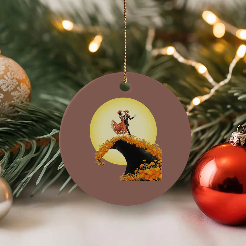 Dia De Los Muertos Ceramic Ornament Skeletons Dancing Mexican TS14 1pc Mocha Print Your Wear