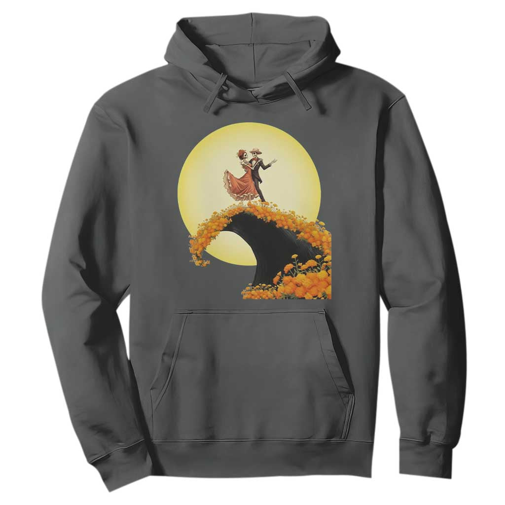 Dia De Los Muertos Hoodie Skeletons Dancing Mexican TS14 Dark Heather Print Your Wear