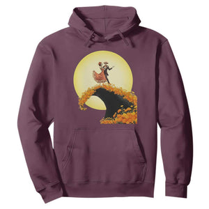 Dia De Los Muertos Hoodie Skeletons Dancing Mexican TS14 Maroon Print Your Wear
