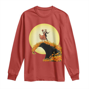 Dia De Los Muertos Long Sleeve Shirt Skeletons Dancing Mexican TS14 Red Print Your Wear