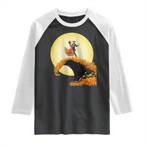 Dia De Los Muertos Raglan Shirt Skeletons Dancing Mexican TS14 Black White Print Your Wear