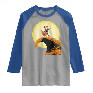 Dia De Los Muertos Raglan Shirt Skeletons Dancing Mexican TS14 Sport Gray Royal Print Your Wear