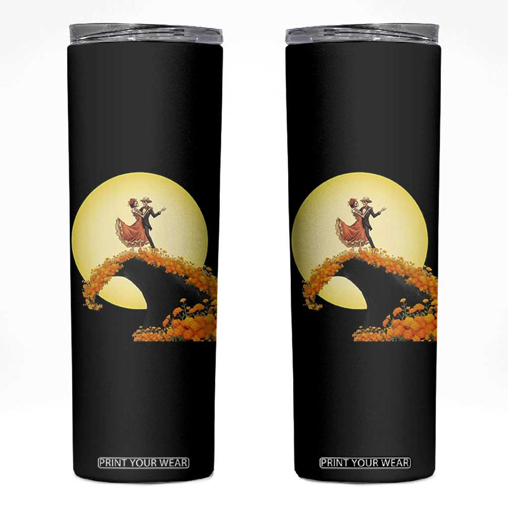 Dia De Los Muertos Skinny Tumbler Skeletons Dancing Mexican TS14 Black Print Your Wear
