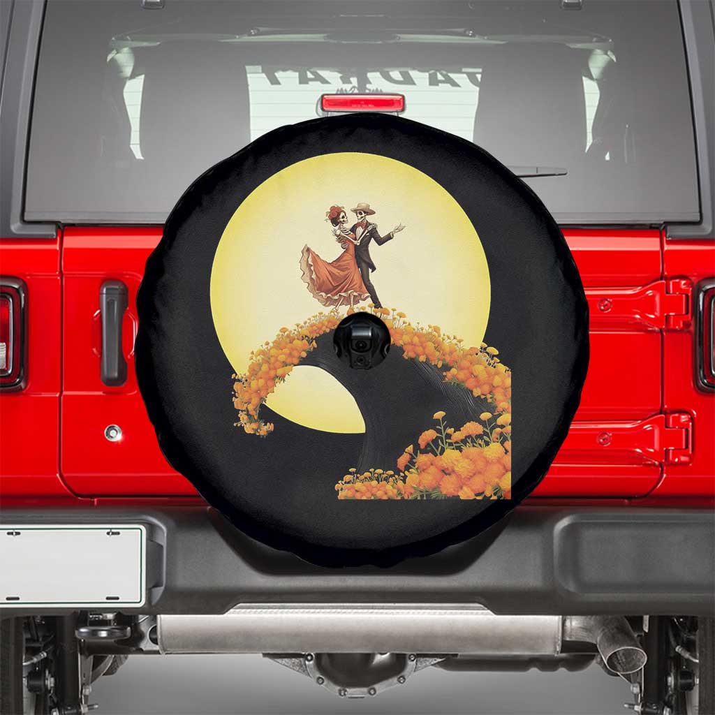 Dia De Los Muertos Spare Tire Cover Skeletons Dancing Mexican TS14 4 inches Print Your Wear