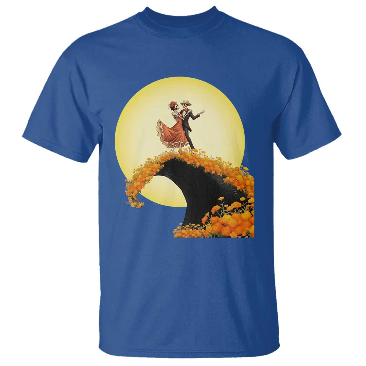 Dia De Los Muertos T Shirt Skeletons Dancing Mexican TS14 Royal Blue Print Your Wear