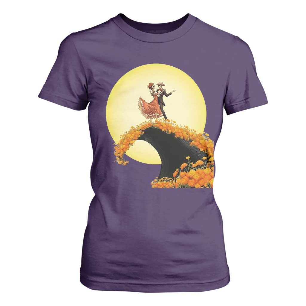 Dia De Los Muertos T Shirt For Women Skeletons Dancing Mexican TS14 Purple Print Your Wear