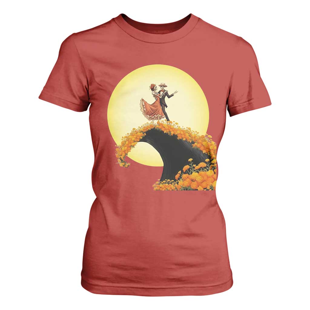 Dia De Los Muertos T Shirt For Women Skeletons Dancing Mexican TS14 Red Print Your Wear