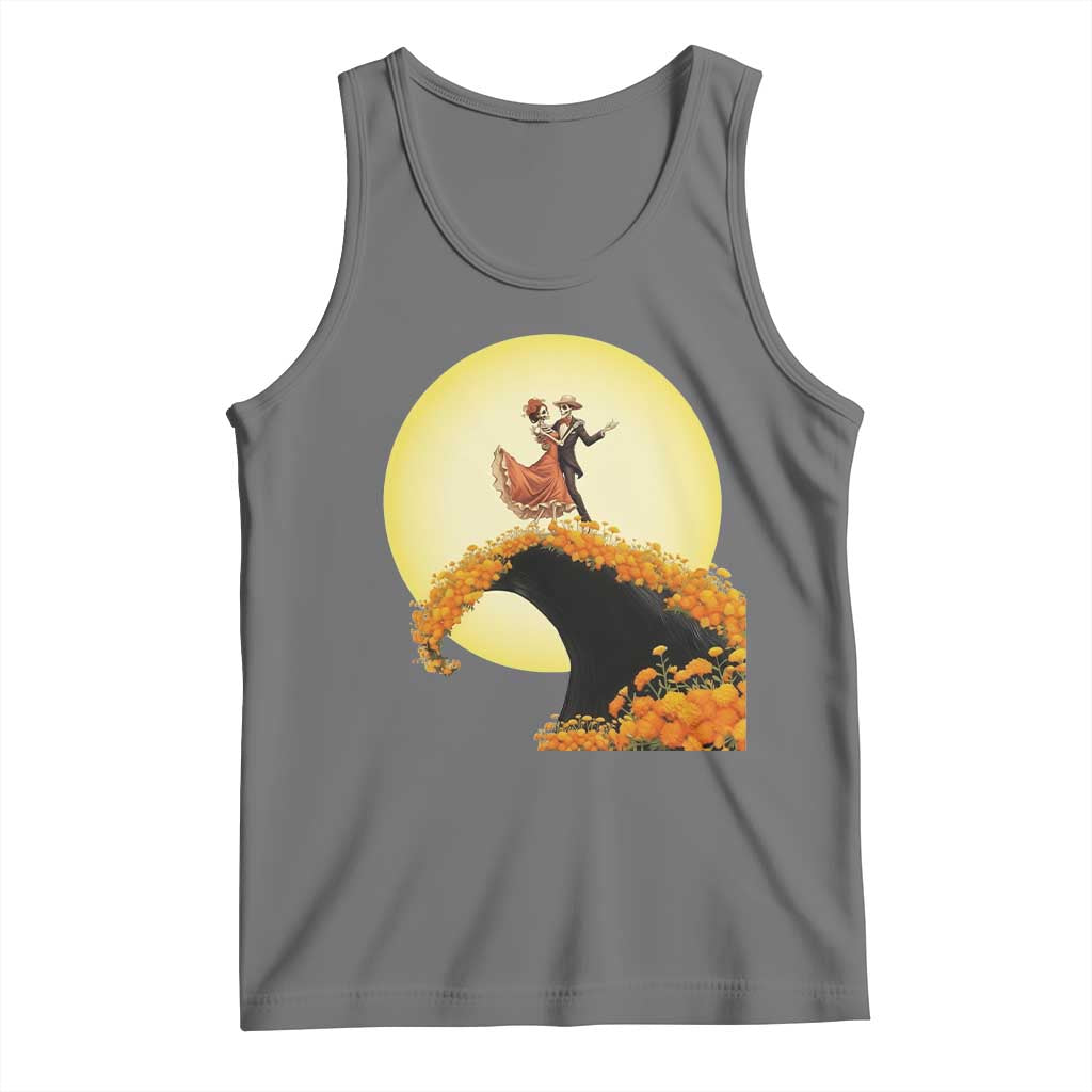 Dia De Los Muertos Tank Top Skeletons Dancing Mexican TS14 Black Heather Print Your Wear