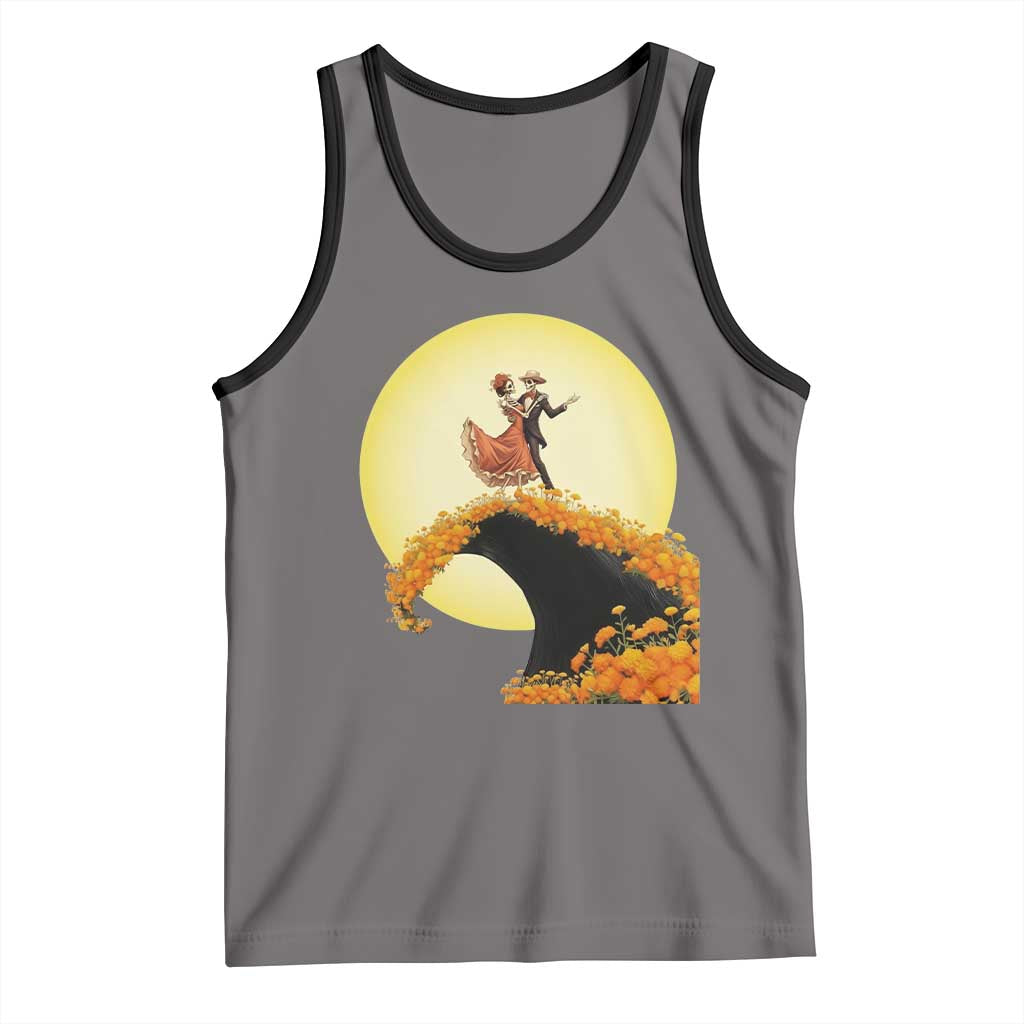 Dia De Los Muertos Tank Top Skeletons Dancing Mexican TS14 Deep Heather Black Print Your Wear