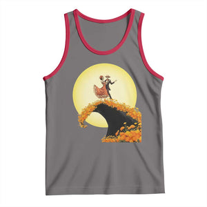 Dia De Los Muertos Tank Top Skeletons Dancing Mexican TS14 Deep Heather Red Print Your Wear