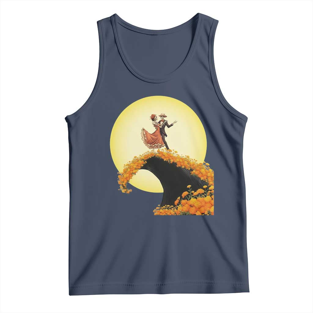 Dia De Los Muertos Tank Top Skeletons Dancing Mexican TS14 Navy Print Your Wear