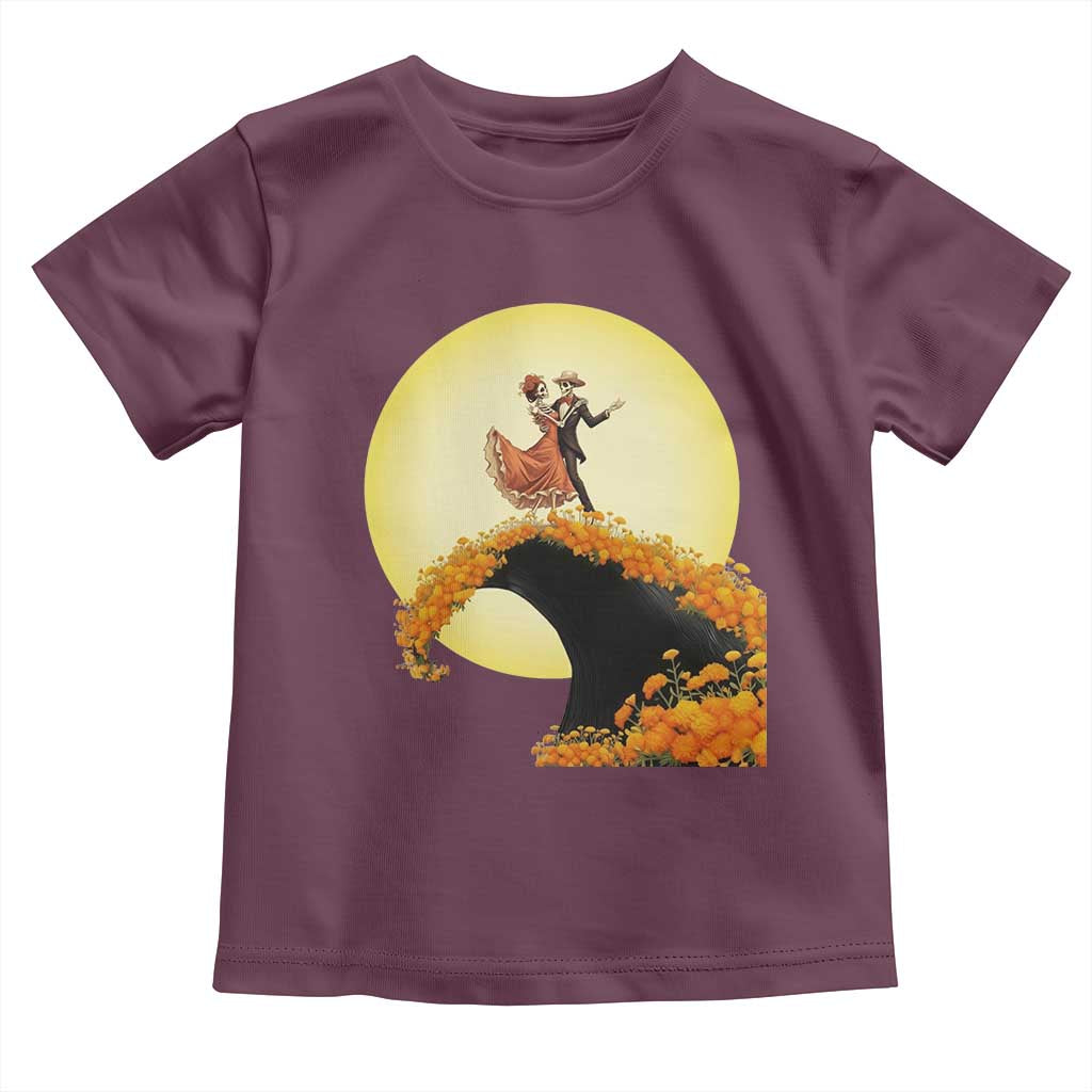 Dia De Los Muertos Toddler T Shirt Skeletons Dancing Mexican TS14 Maroon Print Your Wear