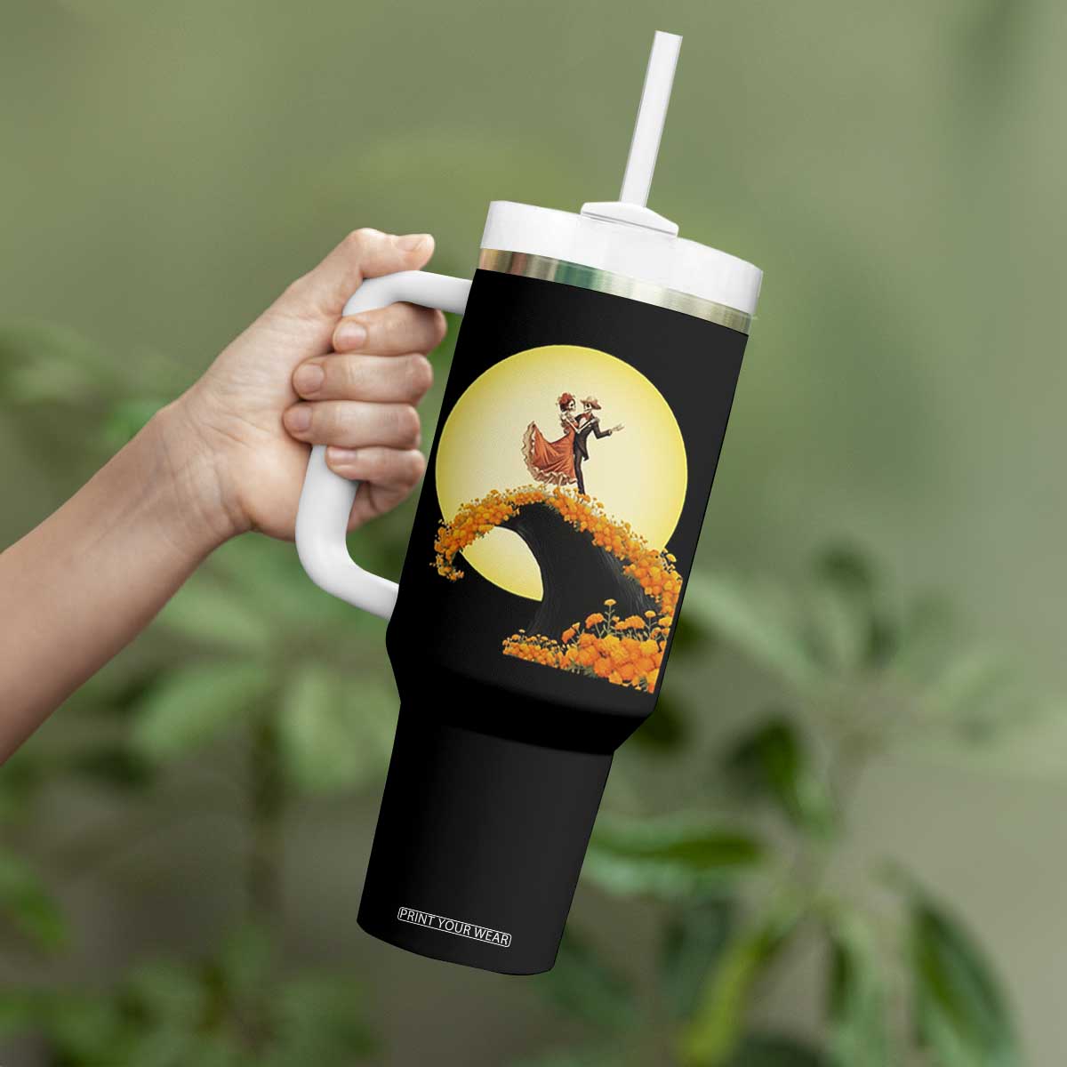 Dia De Los Muertos Tumbler With Handle Skeletons Dancing Mexican TS14 Print Your Wear