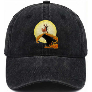 Dia De Los Muertos Washed Cotton Baseball Cap Skeletons Dancing Mexican TS14 Washed Cap Universal Fit Black Print Your Wear