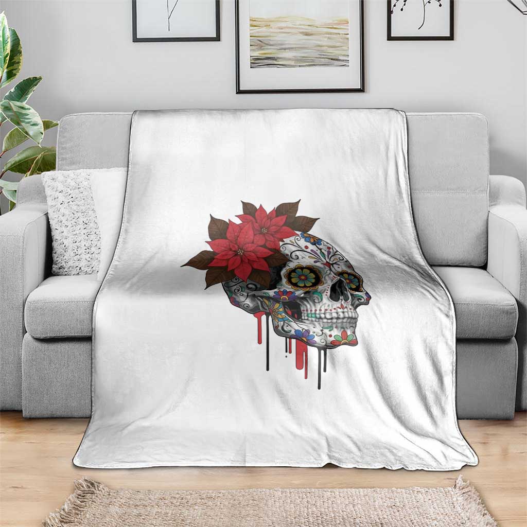 Sugar Skull Calavera Holiday Spirit Mistletoe Throw Blanket TS14 Print Your Wear