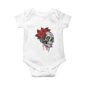 Sugar Skull Calavera Holiday Spirit Mistletoe Baby Onesie TS14 White Print Your Wear