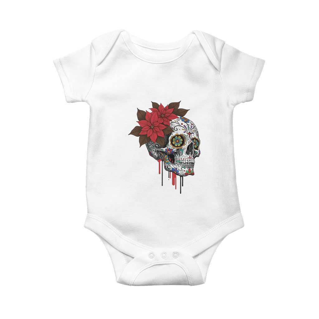 Sugar Skull Calavera Holiday Spirit Mistletoe Baby Onesie TS14 White Print Your Wear