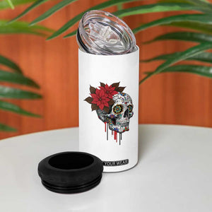 Sugar Skull Calavera Holiday Spirit Mistletoe 4 in 1 Can Cooler Tumbler TS14 Print Your Wear